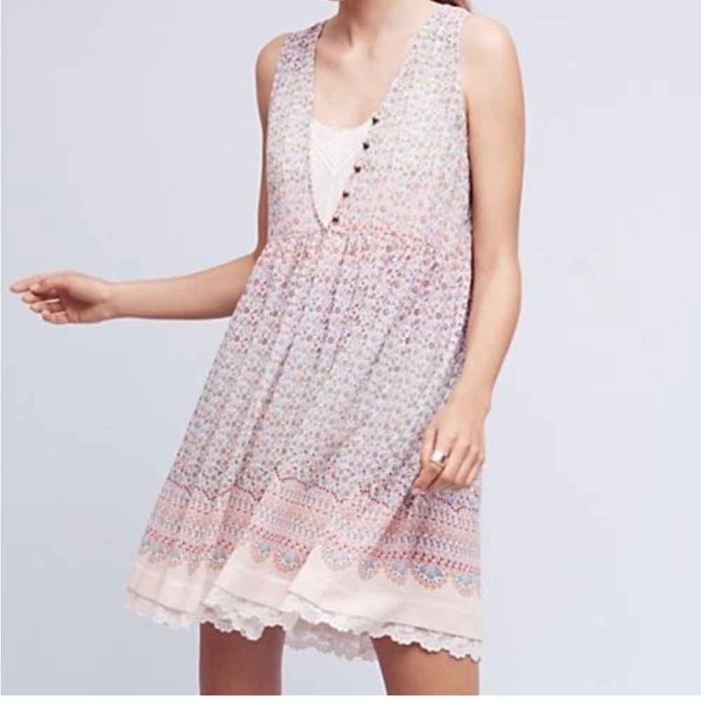 Maeve mini dress with lace slip; size x small